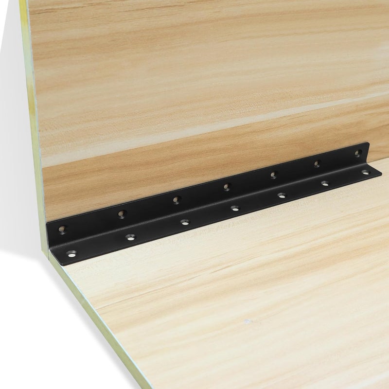 Redunest L Bracket, Heavy Duty Corner Brace, 10 Pack 14.8" Metal Shelf Bracket Angle Bracket for Shelves, Black Metal Braces for Wood, 375mm Overall Length - Image 4
